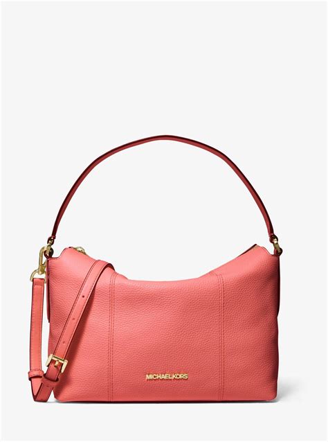 michael kors brooke medium pebbled leather shoulder bag